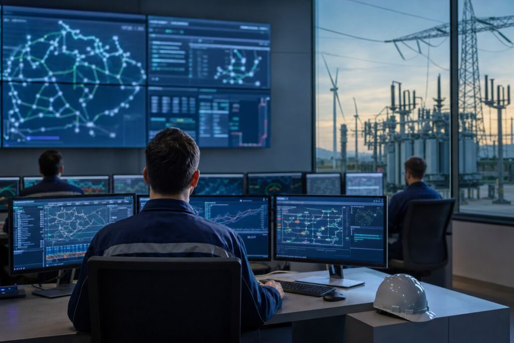 Electrical grid control room for load and generation forecasting